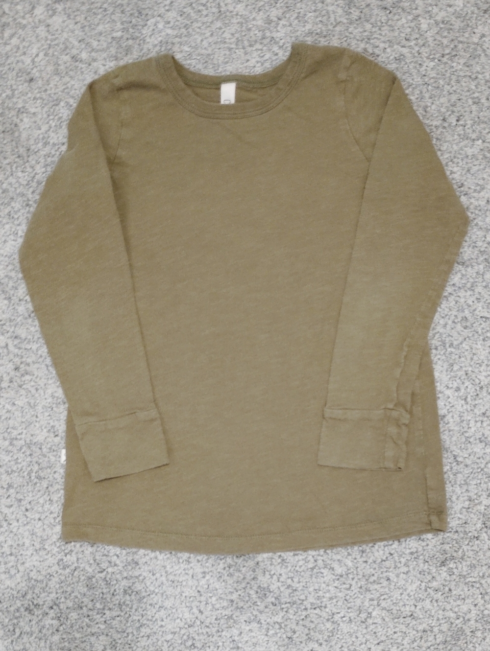 Kids Long Sleeve Crewneck Tee - Olive
